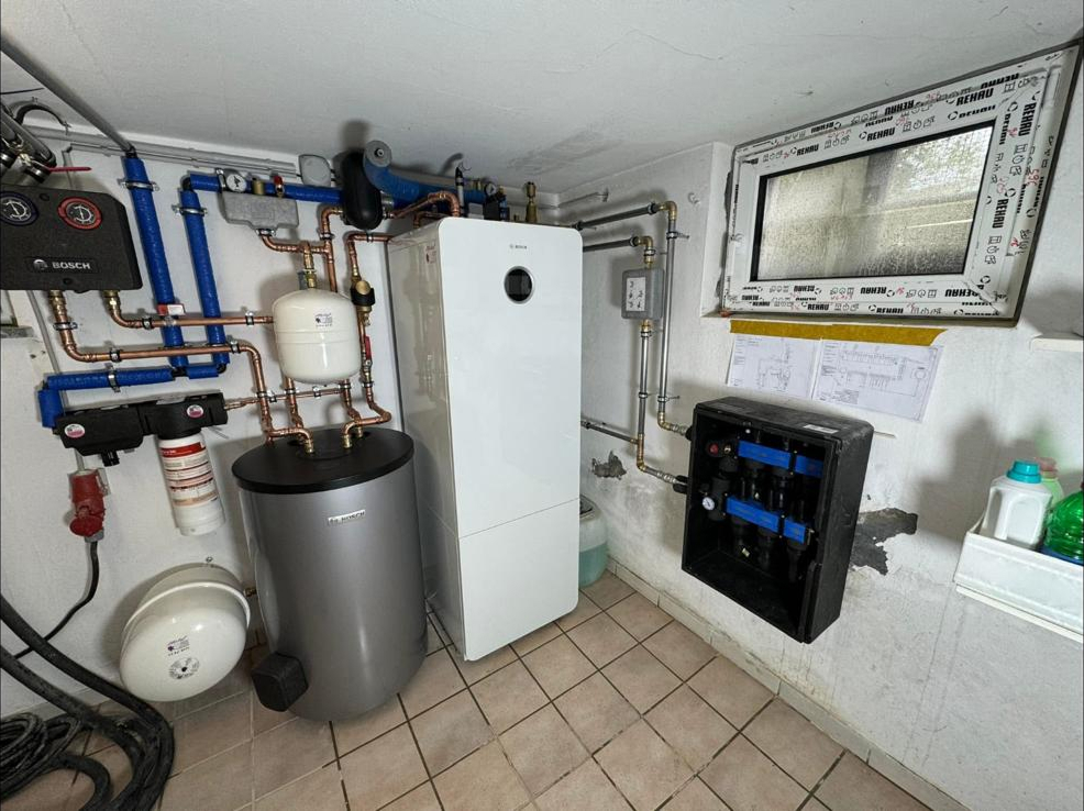 Modern heat pump installation